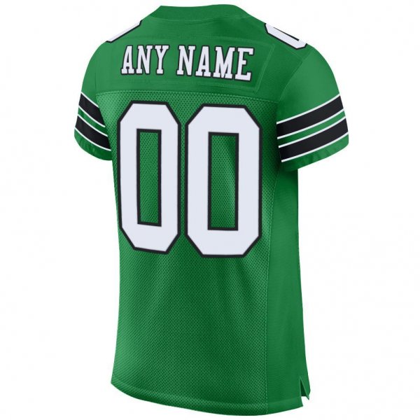 Preschool Custom Kelly Green White-Black Mesh Authentic Football Jersey