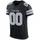 Men's Custom Black Silver-White Mesh Authentic Football Jersey