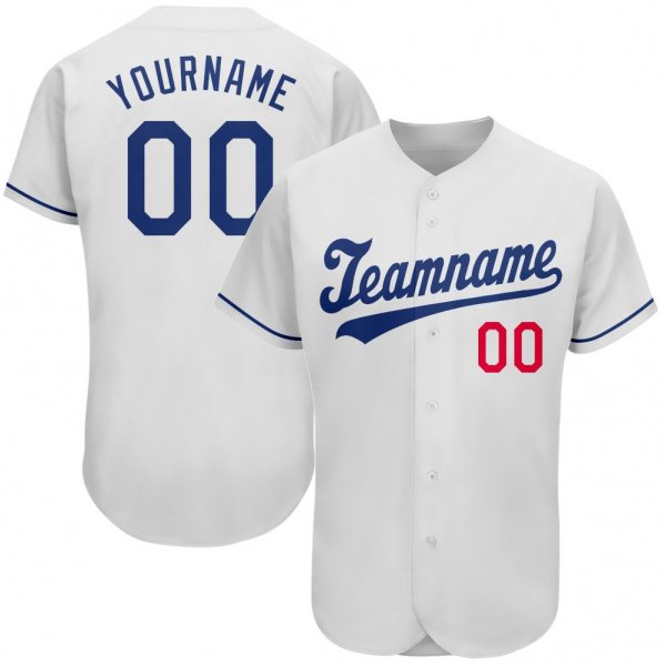 Preschool Custom White Royal-Red Authentic Baseball Jersey