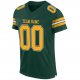 Women's Custom Green Gold-White Mesh Authentic Football Jersey