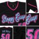 Preschool Custom Black Pink-Light Blue Authentic Baseball Jersey