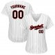 Preschool Custom White Black Pinstripe Black-Red Authentic Baseball Jersey