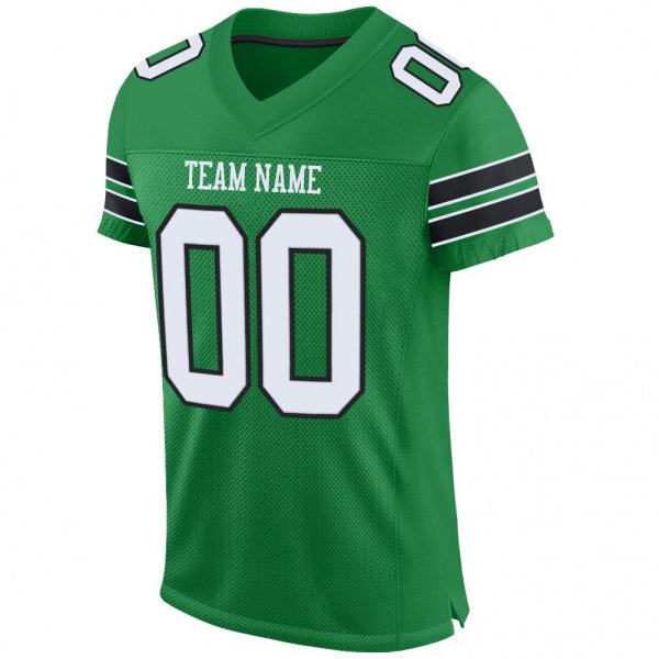 Preschool Custom Kelly Green White-Black Mesh Authentic Football Jersey