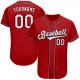 Kid's Custom Red White-Black Authentic Baseball Jersey