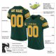 Women's Custom Green Gold-White Mesh Authentic Football Jersey