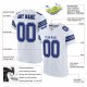 Women's Custom White Royal-Black Mesh Authentic Football Jersey