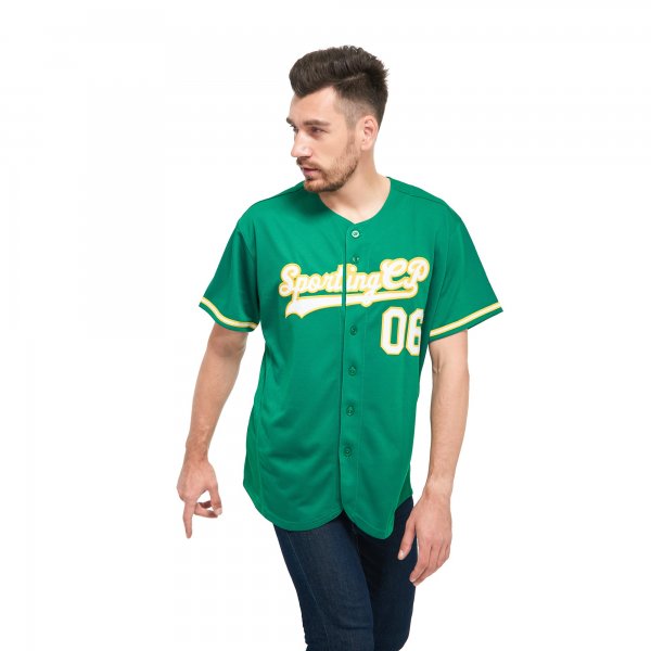 Women's Custom Kelly Green White-Gold Baseball Jersey