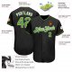 Preschool Custom Black Neon Green-White Authentic Baseball Jersey