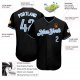 Women's Custom Black Light Blue-White Authentic Baseball Jersey