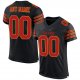 Men's Custom Black Scarlet-Gold Mesh Authentic Football Jersey