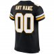 Men's Custom Black White-Gold Mesh Authentic Football Jersey