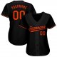 Men's Custom Black Orange Baseball Jersey