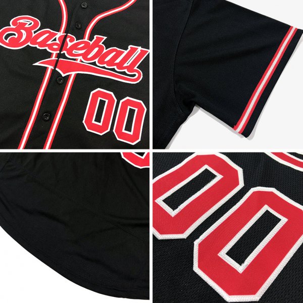 Women's Custom Black Pink-White Authentic Baseball Jersey