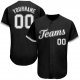 Men's Custom Black White-Gray Authentic Baseball Jersey