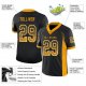 Youth Custom Black Gold-White Mesh Drift Fashion Football Jersey