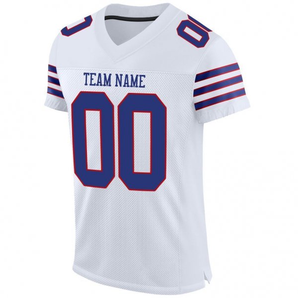 Women's Custom White Royal-Red Mesh Authentic Football Jersey