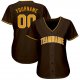 Men's Custom Brown Gold-White Baseball Jersey