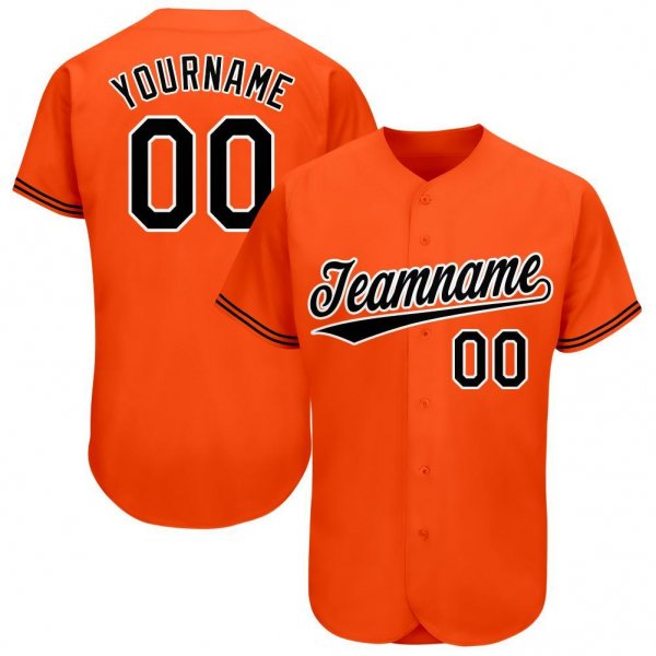 Women's Custom Orange Black-White Baseball Jersey