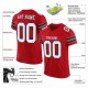 Women's Custom Red White-Black Mesh Authentic Football Jersey