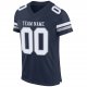 Men's Custom Navy White-Light Gray Mesh Authentic Football Jersey