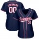 Men's Custom Navy White-Red Baseball Jersey