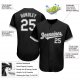 Preschool Custom Black White-Gray Authentic Baseball Jersey