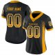 Youth Custom Black Gold-White Mesh Drift Fashion Football Jersey