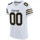 Women's Custom White Black-Old Gold Mesh Authentic Football Jersey