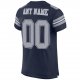 Men's Custom Navy Gray-White Mesh Authentic Football Jersey