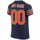 Men's Custom Navy Orange-White Mesh Authentic Football Jersey