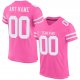 Kid's Custom Pink White Mesh Authentic Football Jersey