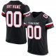 Men's Custom Black White-Red Mesh Authentic Football Jersey