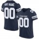 Men's Custom Navy White-Light Gray Mesh Authentic Football Jersey