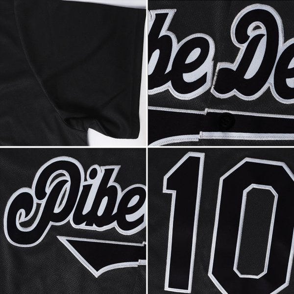 Women's Custom Black Black-Gray Authentic Baseball Jersey