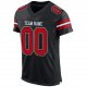 Men's Custom Black Red-White Mesh Authentic Football Jersey