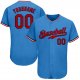 Kid's Custom Powder Blue Red-Navy Authentic Baseball Jersey