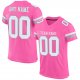 Women's Custom Pink White-Light Gray Mesh Authentic Football Jersey