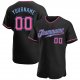 Women's Custom Black Pink-Light Blue Authentic Baseball Jersey