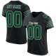 Men's Custom Black Gotham Green-White Mesh Authentic Football Jersey