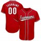 Youth Custom Red White-Black Baseball Jersey