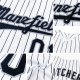 Preschool Custom White Black Pinstripe Black-Gray Authentic Baseball Jersey