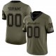 Youth Custom Olive Black-Old Gold Mesh Football Jersey