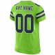 Kid's Custom Neon Green Navy-White Mesh Authentic Football Jersey