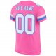 Women's Custom Pink White-Powder Blue Mesh Authentic Football Jersey