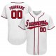 Youth Custom White Red-Navy Baseball Jersey