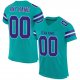 Kid's Custom Aqua Purple-White Mesh Authentic Football Jersey