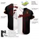 Men's Custom White-Black Red Authentic Split Fashion Baseball Jersey