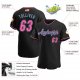 Women's Custom Black Pink-Light Blue Authentic American Flag Fashion Baseball Jersey