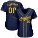 Men's Custom Navy Gold Authentic Baseball Jersey