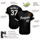 Kid's Custom Black White-Gray Baseball Jersey